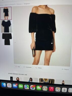 Rebecca Minkoff Black Mini Dress with Puff Sleeves